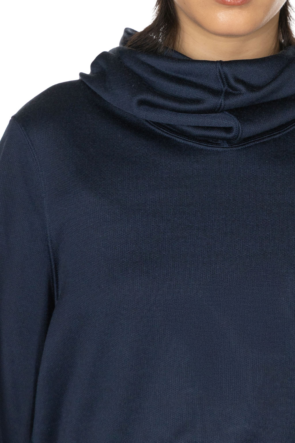 Mame Kurogouchi - Cropped Relaxed Sweat Hoodie - Navy