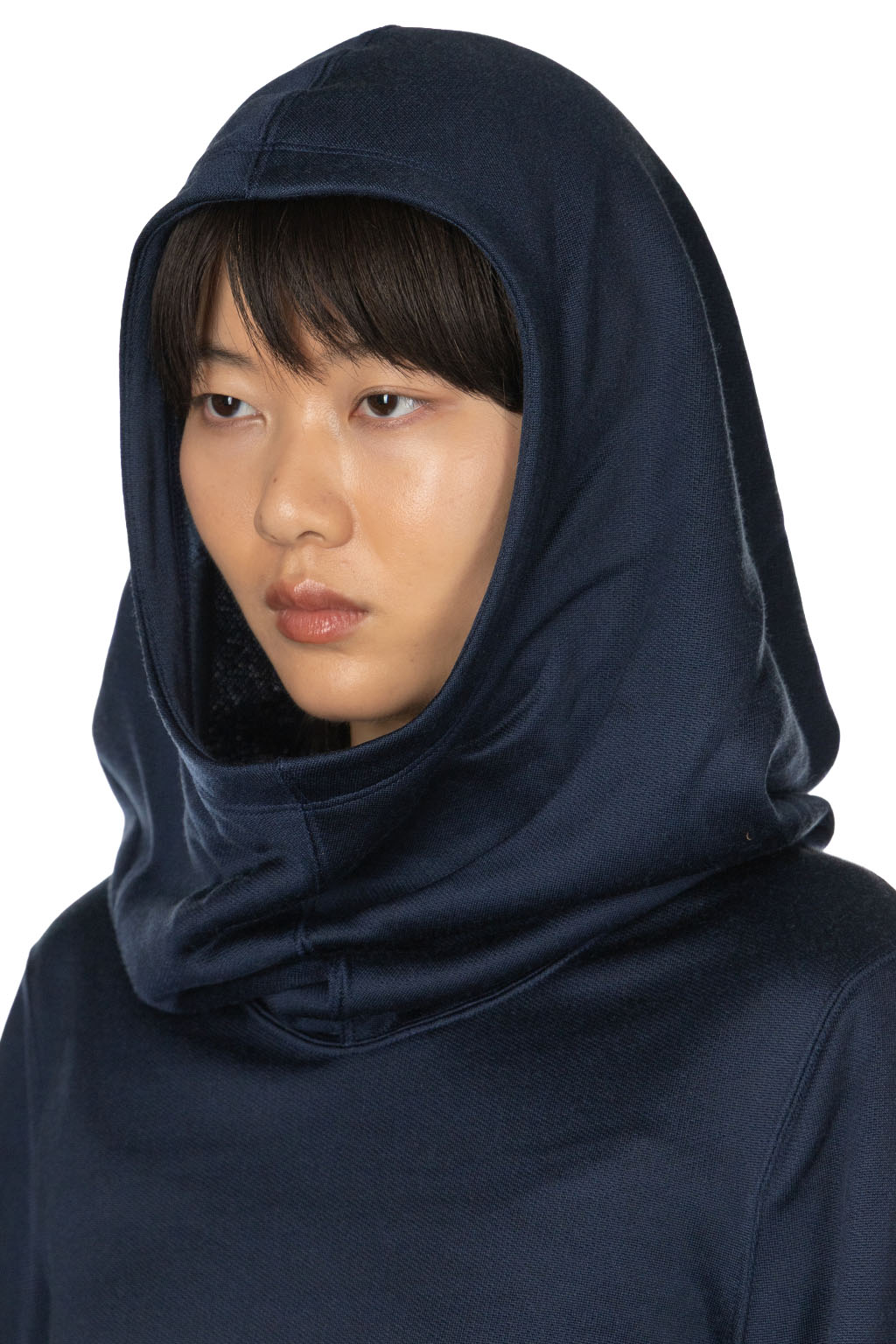 Mame Kurogouchi - Cropped Relaxed Sweat Hoodie - Navy