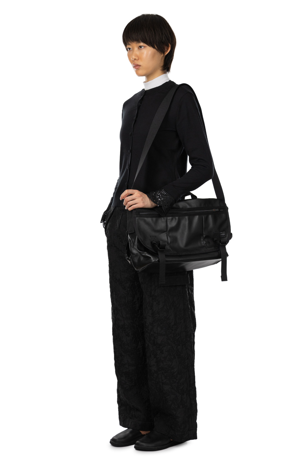 Mame Kurogouchi - Detachable Embroidery Cuff Knitted Cardigan - Black