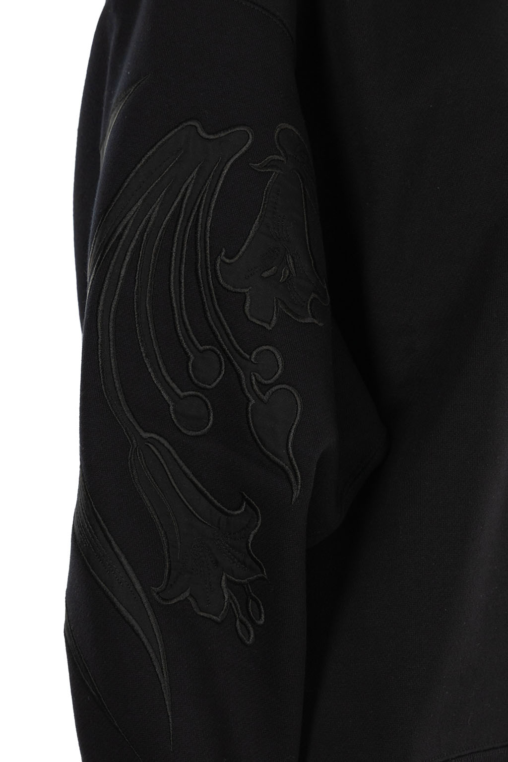 Mame Kurogouchi - Floral Embroidery Oversized Sweat Top - Black