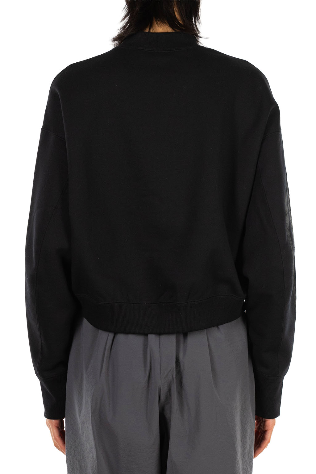 Mame Kurogouchi - Floral Embroidery Short Sweat Top - Black