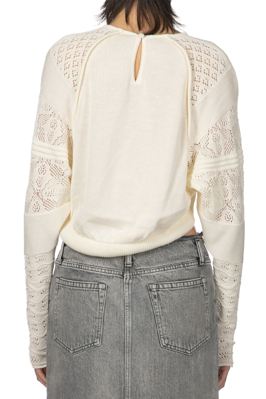 Mame Kurogouchi - Lace Knitted Top - White