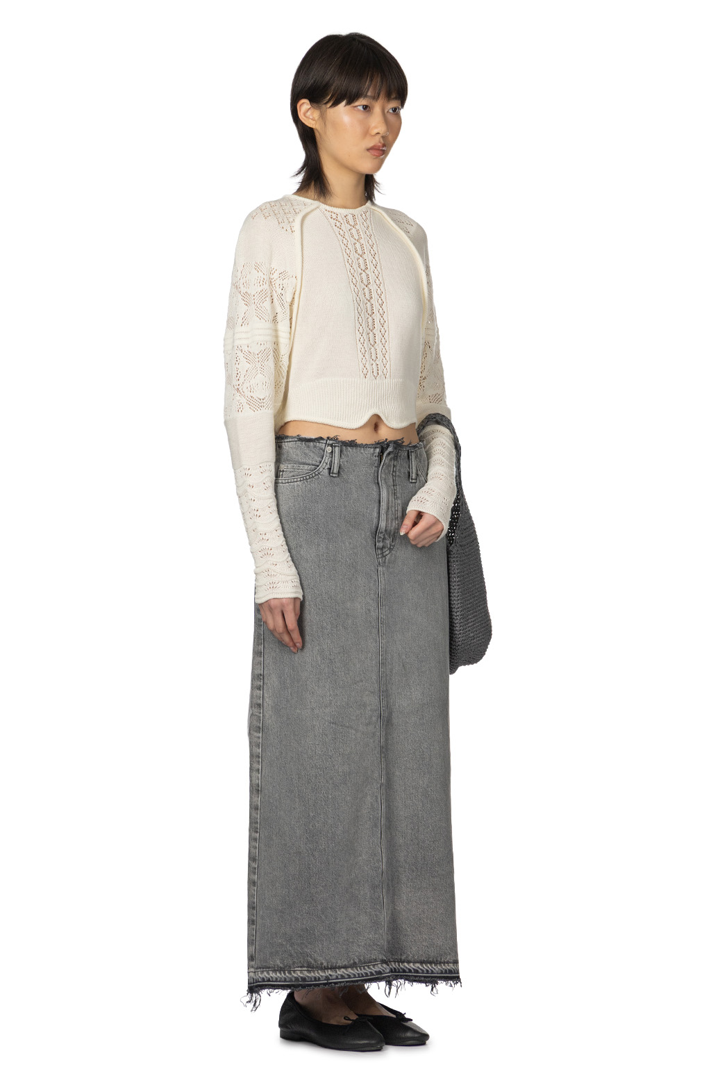 Mame Kurogouchi - Lace Knitted Top - White