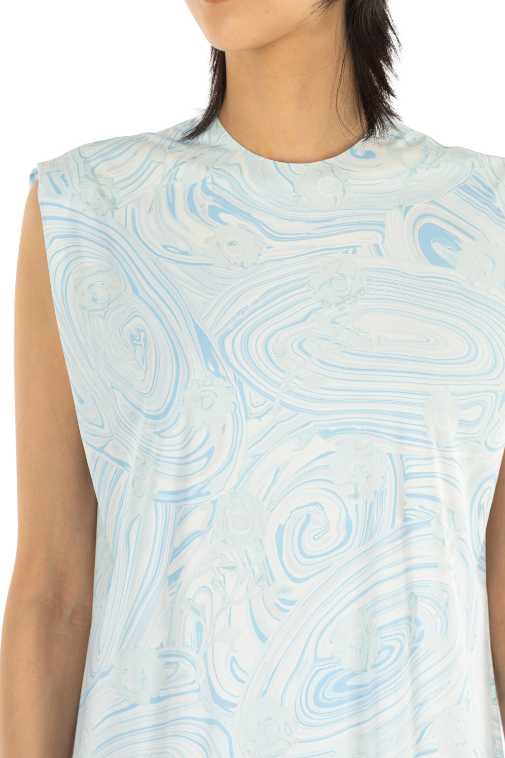 Mame Kurogouchi - Marble Print Jersey Dress - Blue