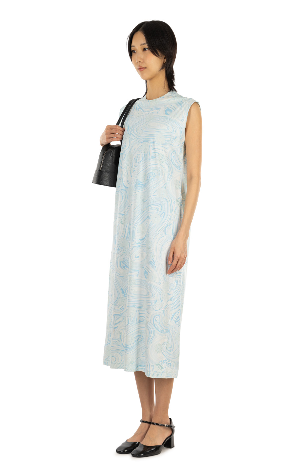 Mame Kurogouchi - Marble Print Jersey Dress - Blue