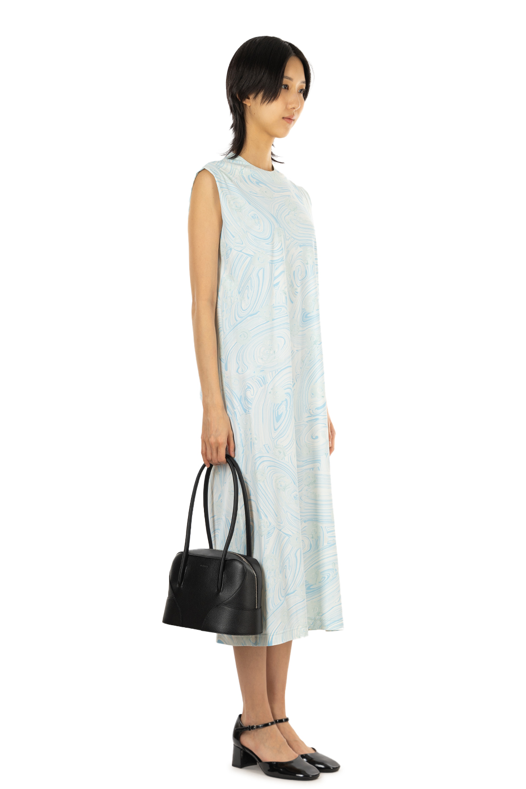 Mame Kurogouchi - Marble Print Jersey Dress - Blue