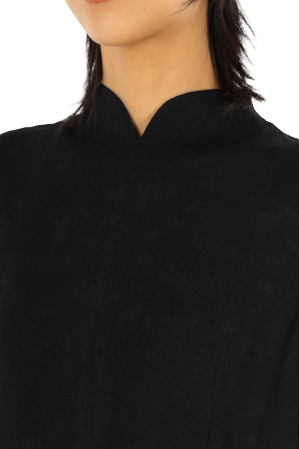 Mame Kurogouchi - Puffed Floral Jacquard Sleeveless Top - Black