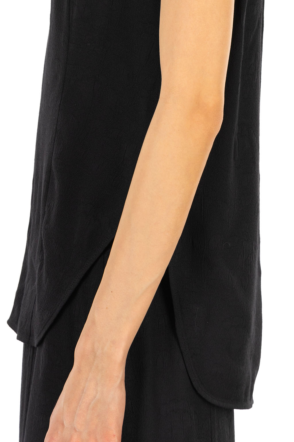 Mame Kurogouchi - Puffed Floral Jacquard Sleeveless Top - Black