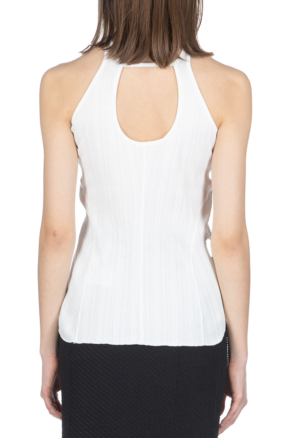 Mame Kurogouchi - Random Ribbed Cotton Sleeve Top - White
