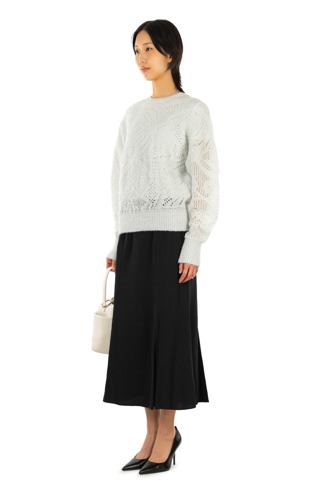 Mame Kurogouchi - Shimmering Knit Top - Light Blue