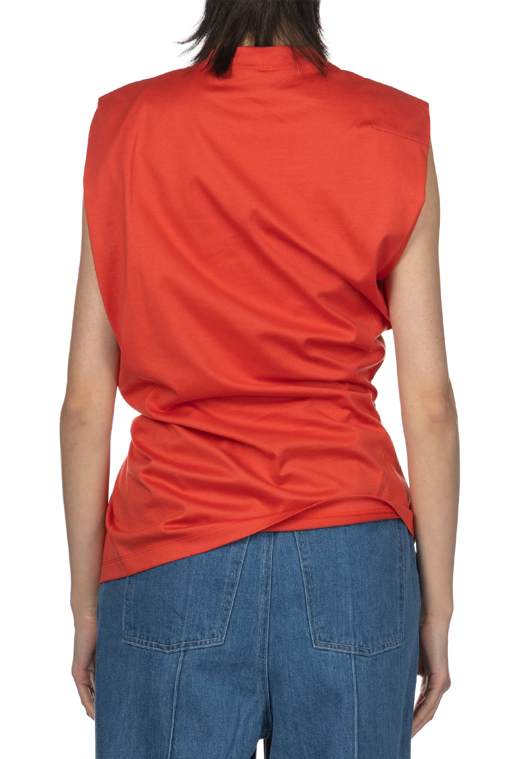 Mame Kurogouchi - Sleeveless Crew Neck Tee - Red