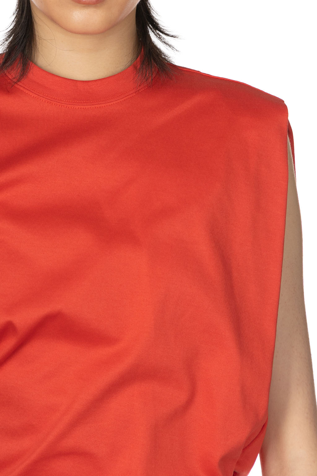 Mame Kurogouchi - Sleeveless Crew Neck Tee - Red
