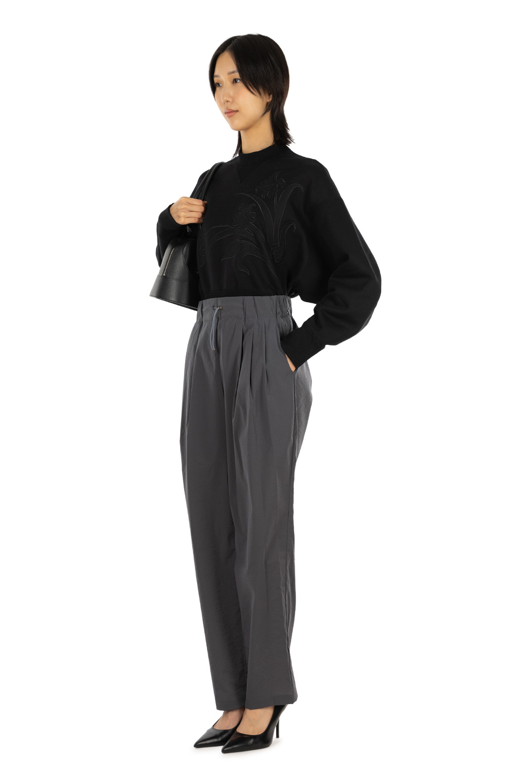 Mame Kurogouchi - Stretch Drawcord Trousers - Grey