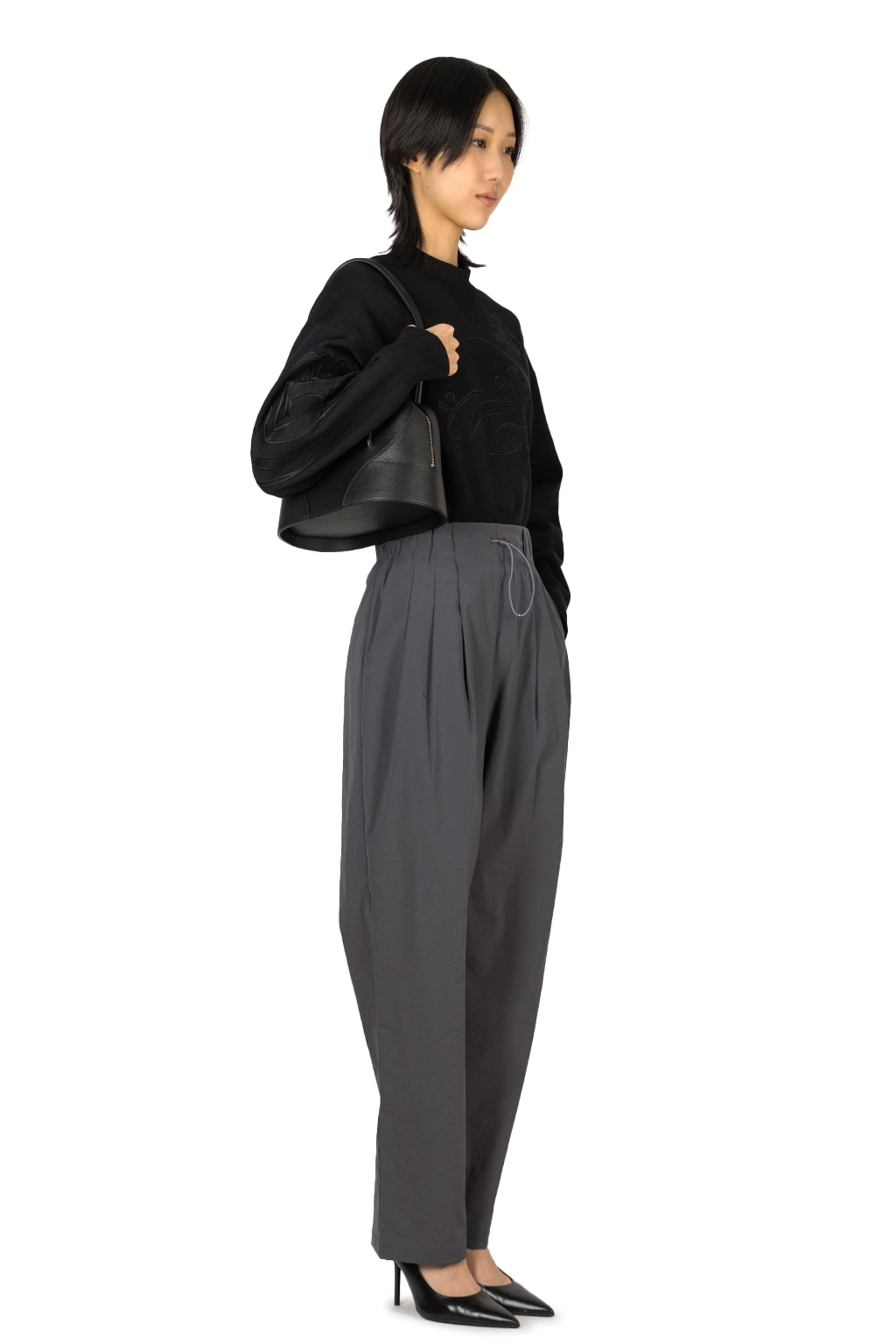 Mame Kurogouchi - Stretch Drawcord Trousers - Grey