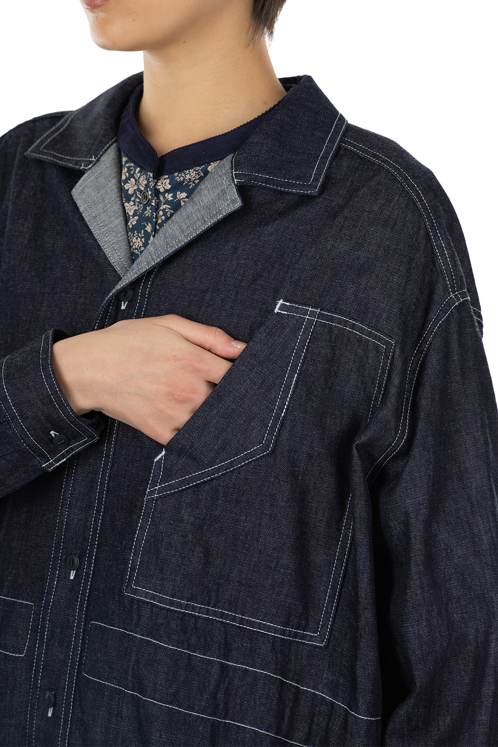 Manon - Denim Work Dress with Drop Shoulder