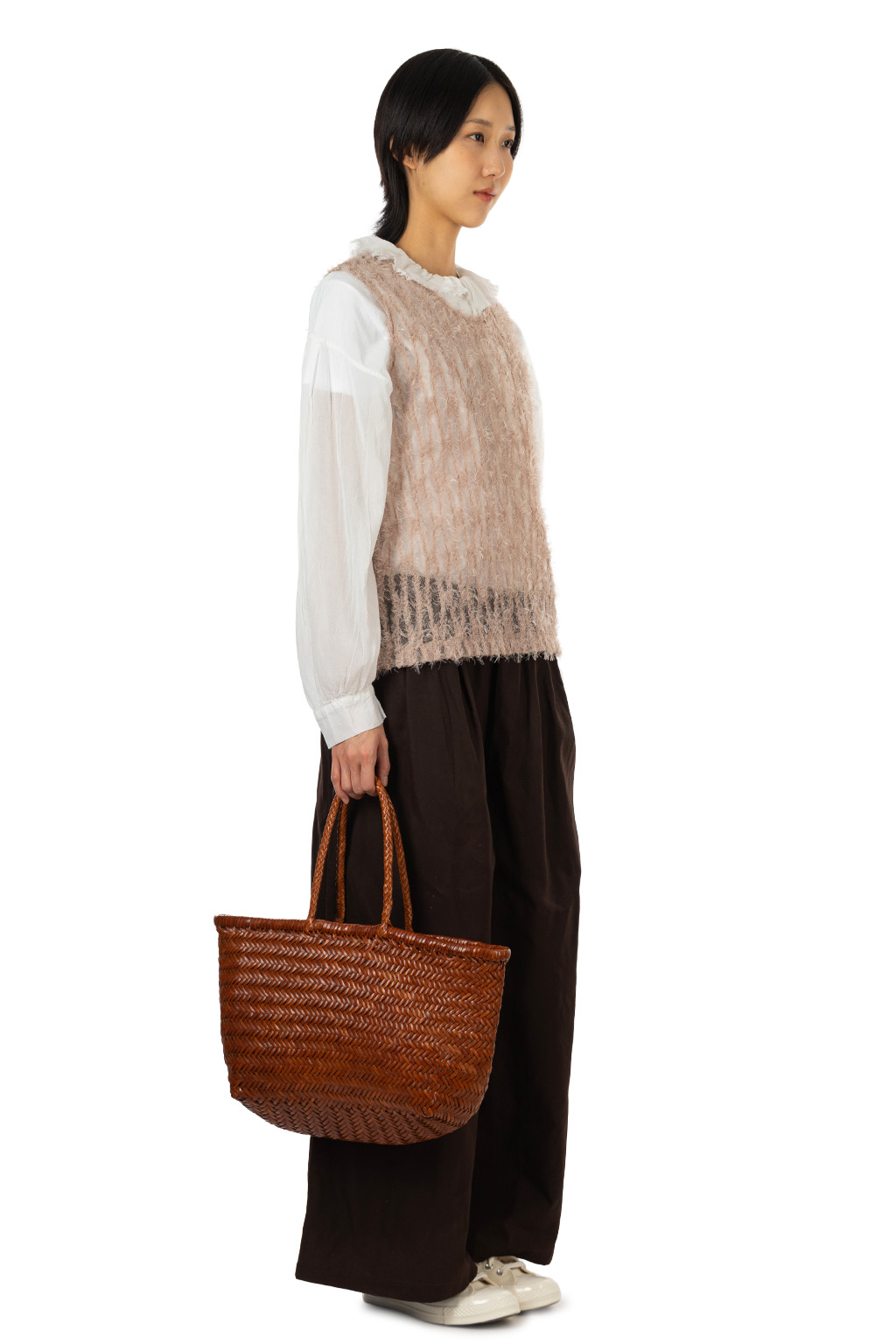Manon - Feather Tulle Sleeveless Blouse - Moca