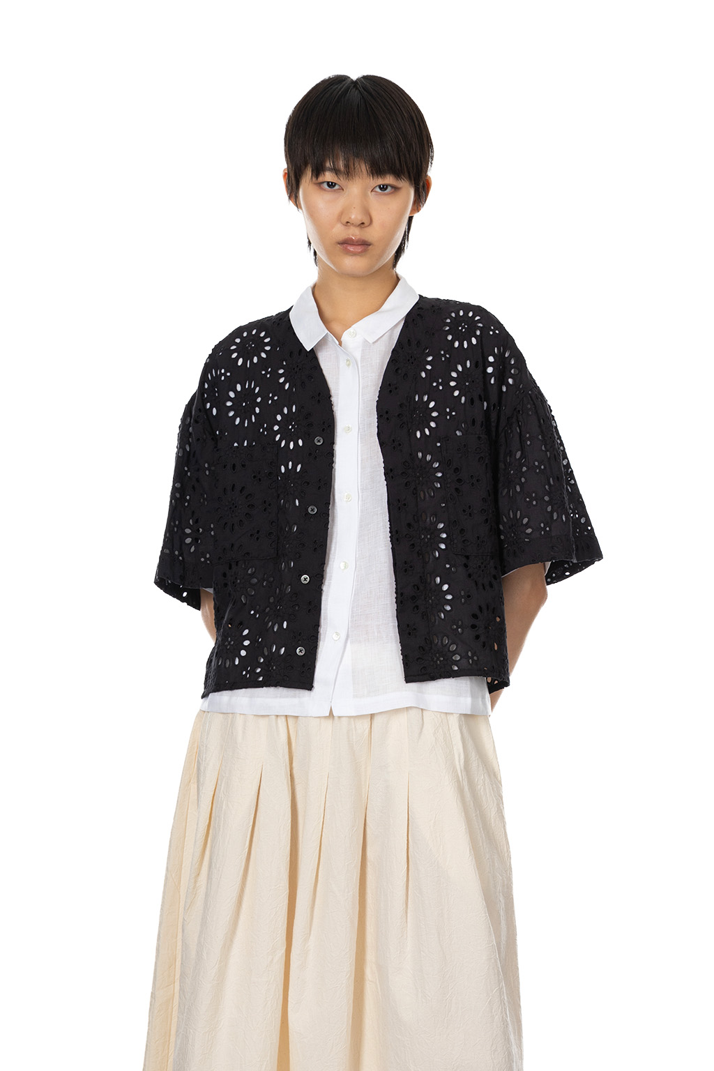 Manon - Floral Blouse - Black