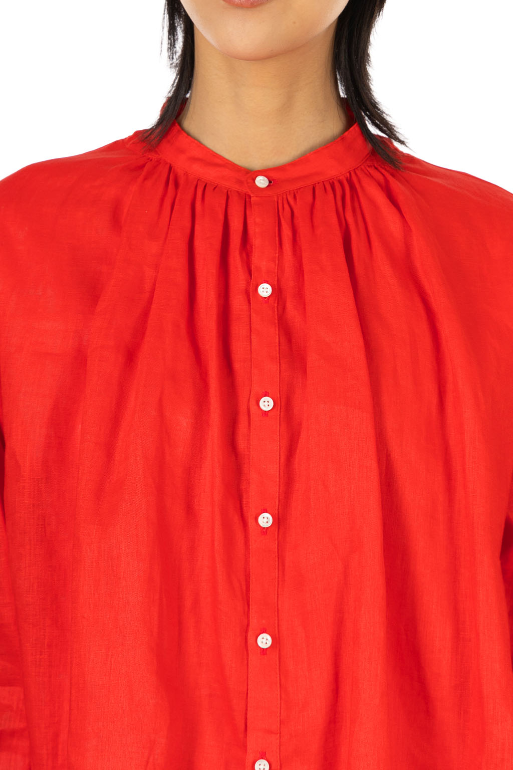 Manon - French Linen Amical Shirt - Red
