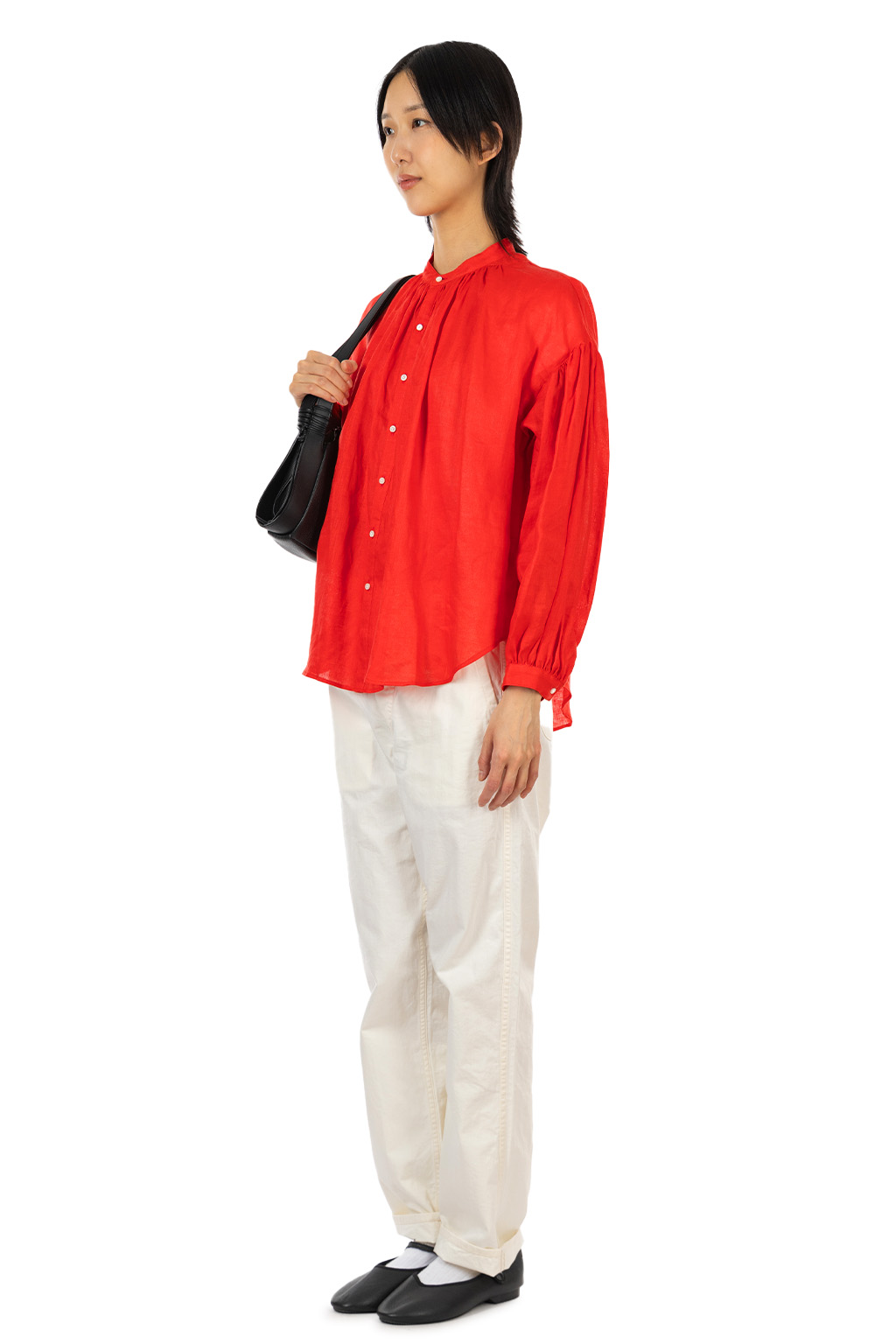 Manon - French Linen Amical Shirt - Red