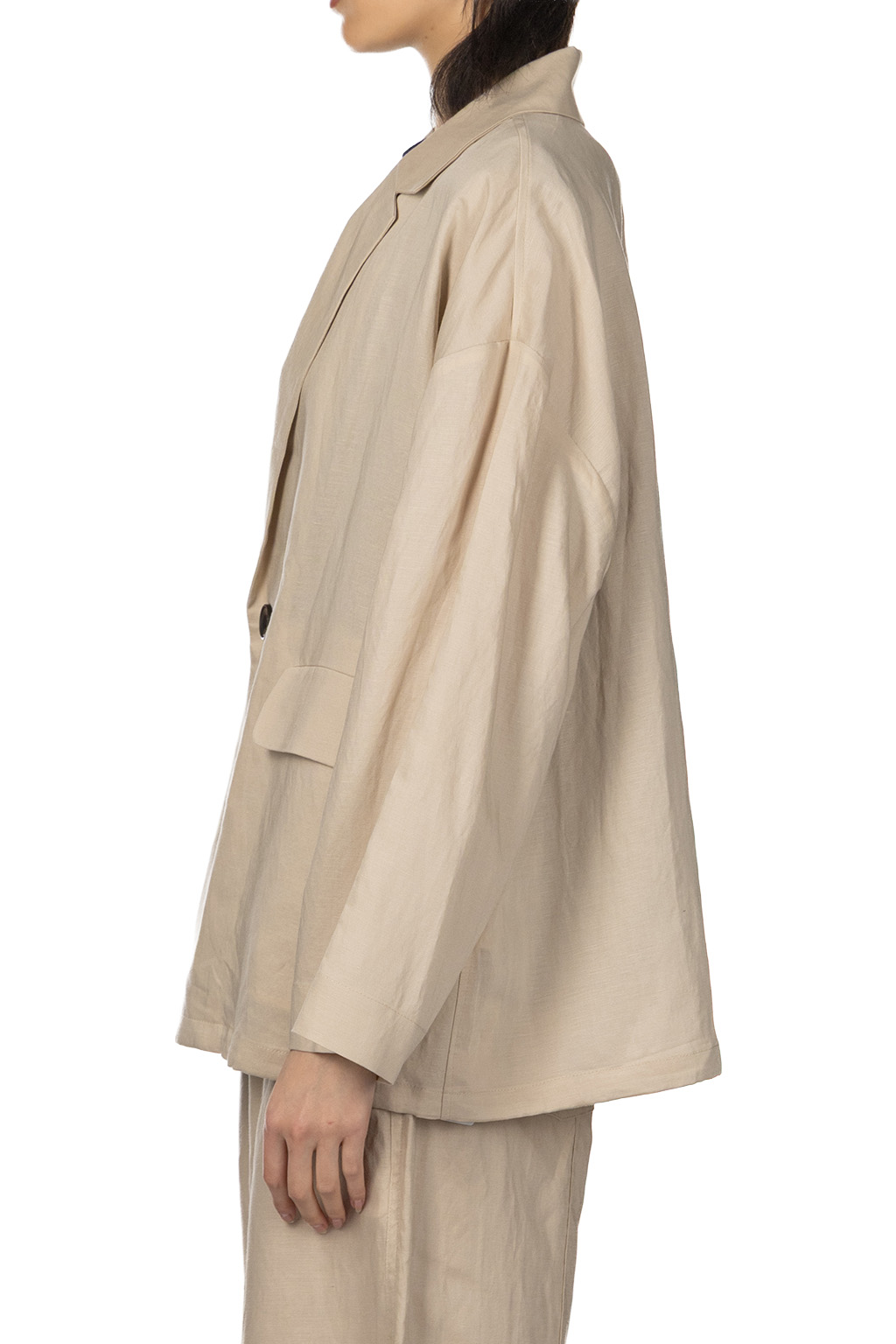 Manon - Linen Mix Spindle Over Jacket - Beige