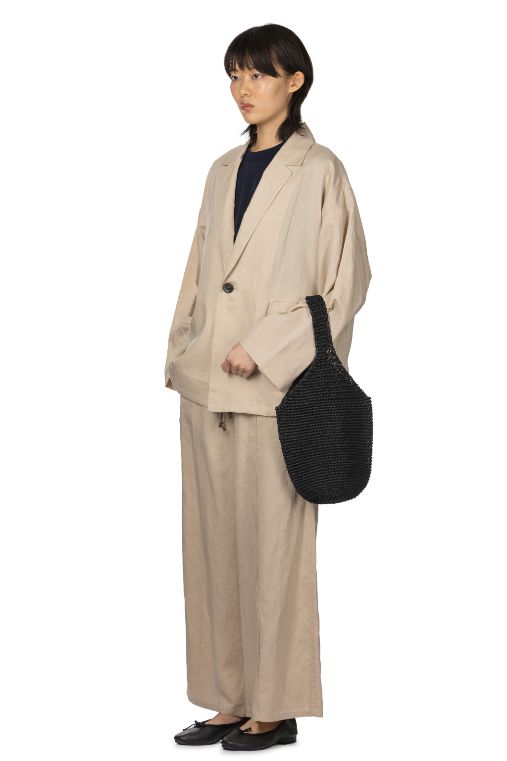 Manon - Linen Mix Spindle Over Jacket - Beige