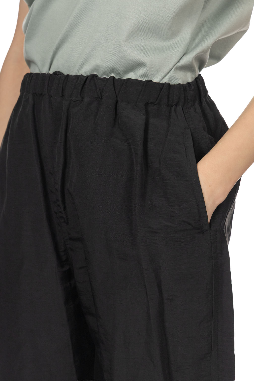 Manon - Linen Nylon Easy Pants - Black