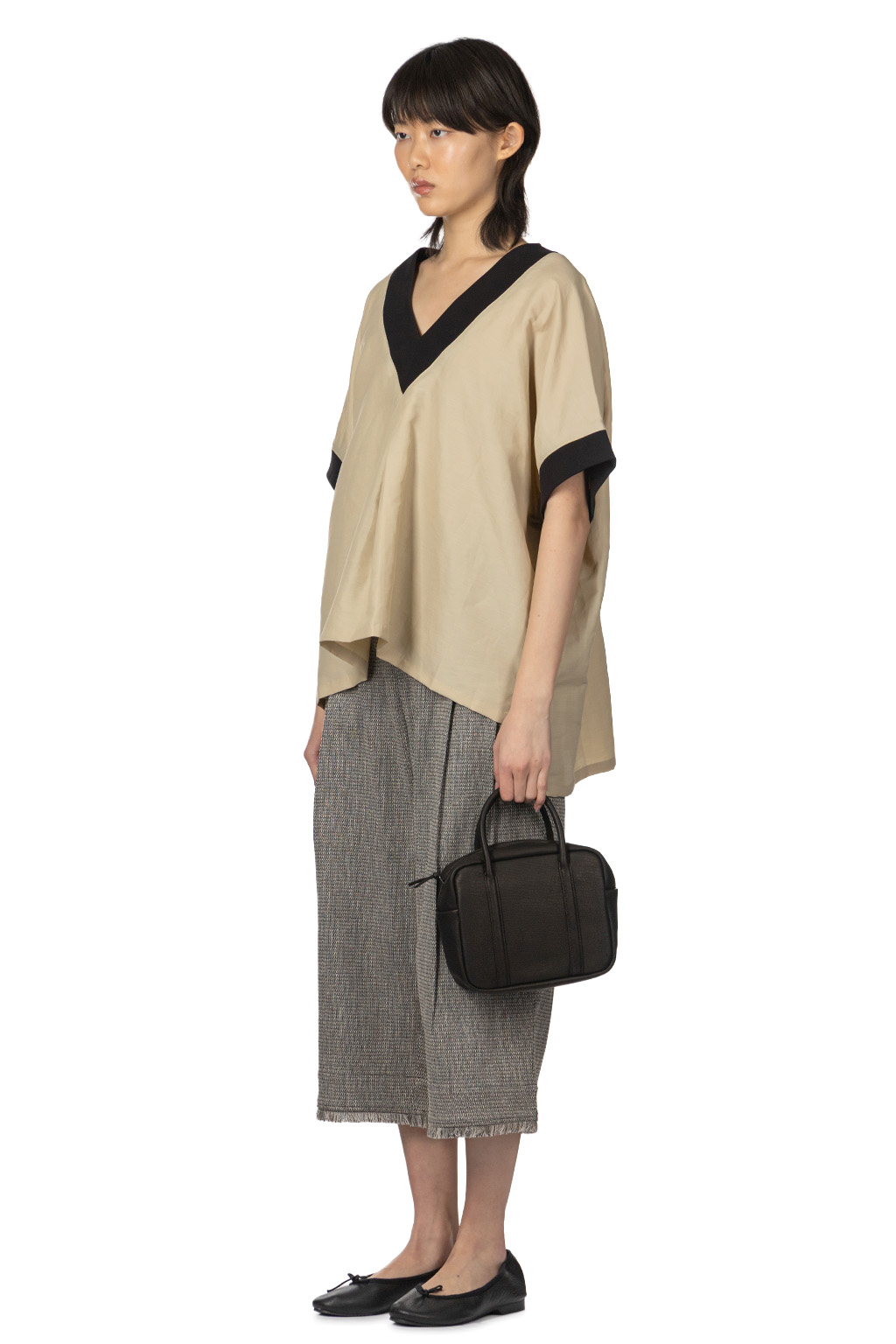 Manon - Linen Nylon Over Vest Blouse - Beige