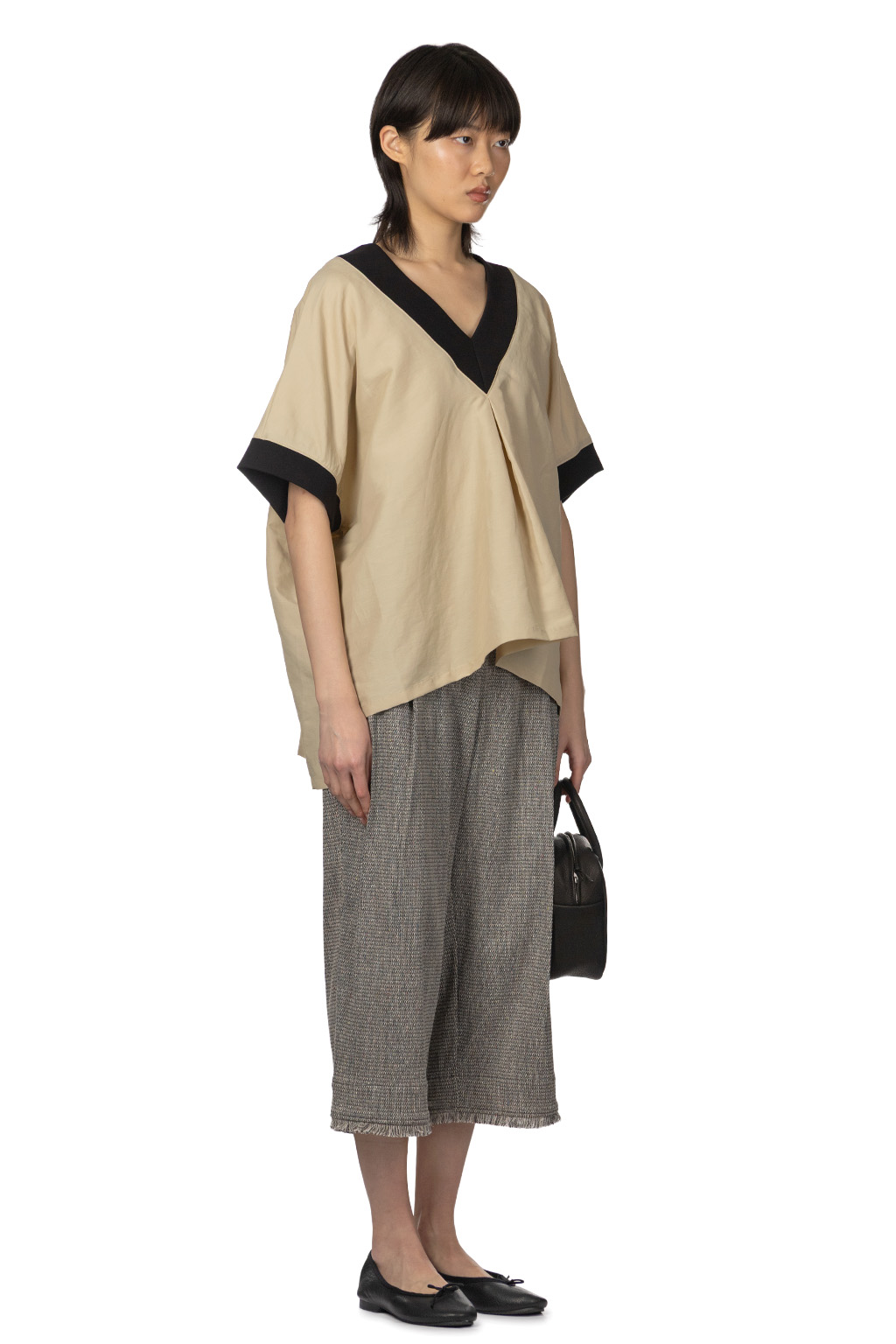 Manon - Linen Nylon Over Vest Blouse - Beige