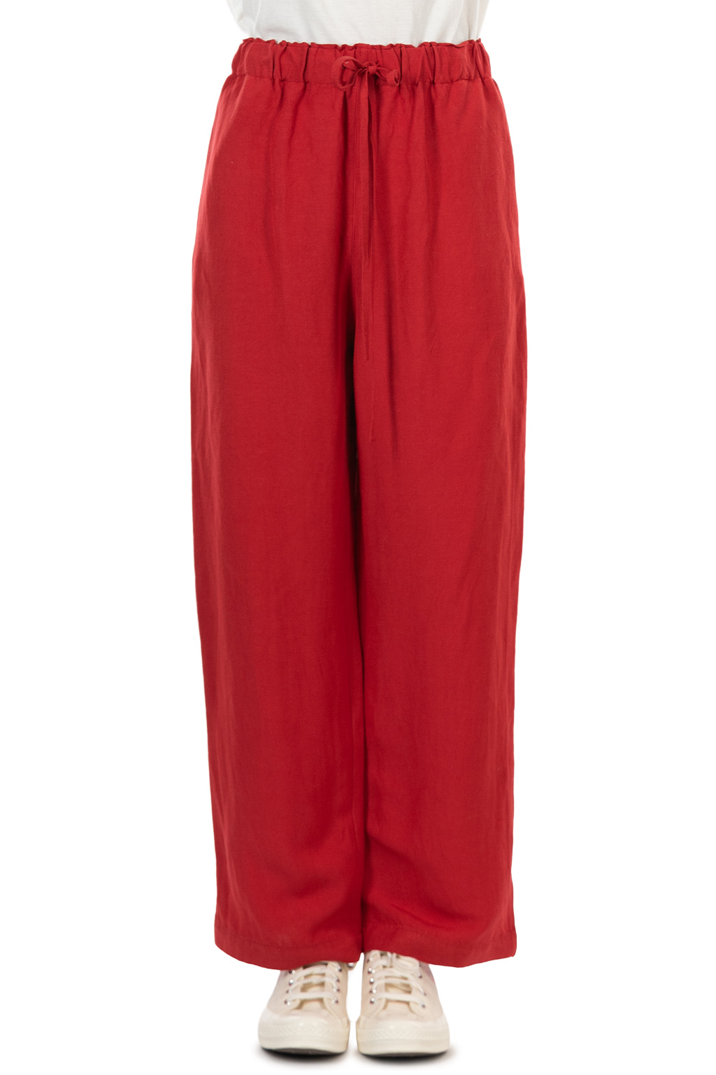 Manon - Rayon Linen Slit Easy Pants - Red