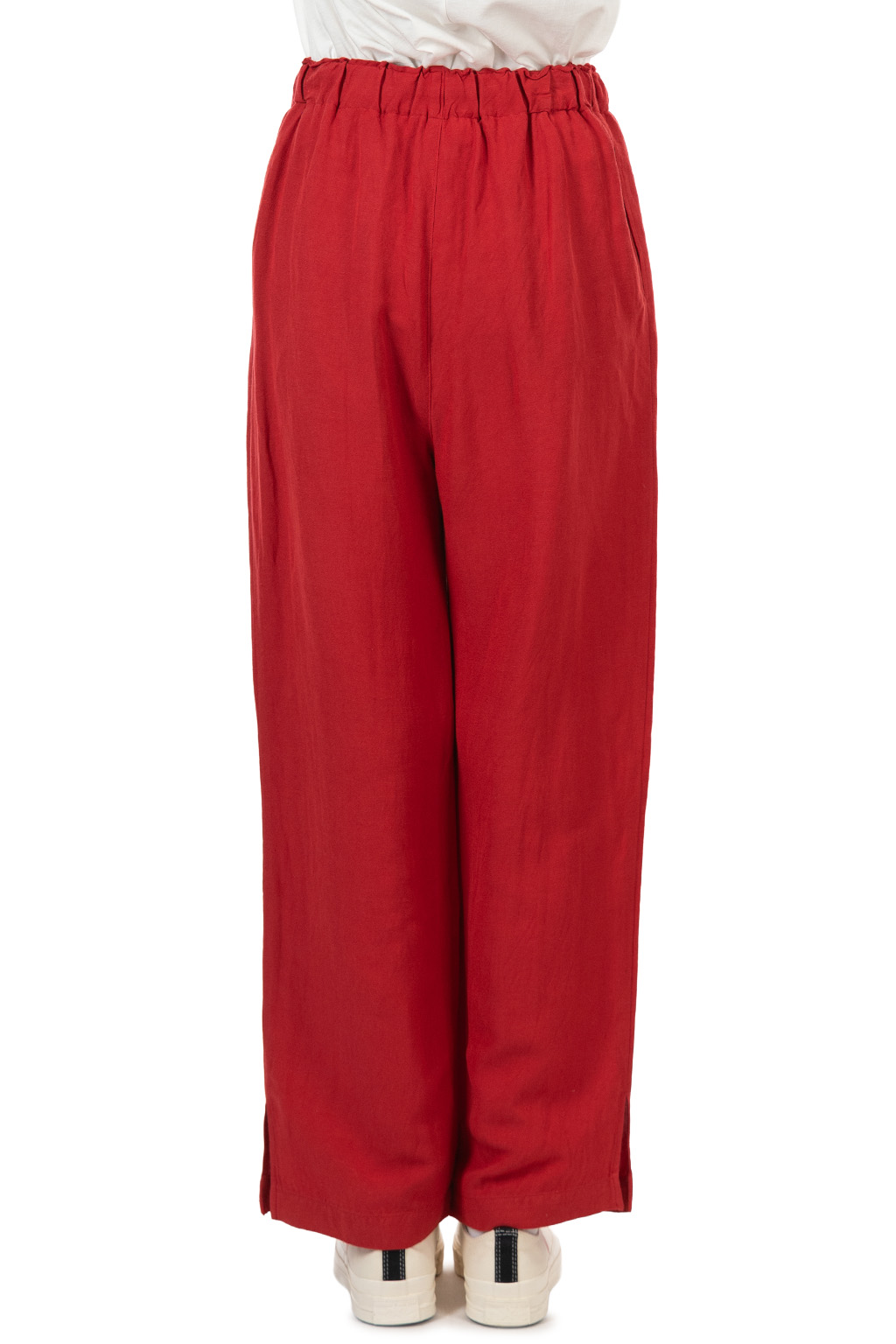 Manon - Rayon Linen Slit Easy Pants - Red
