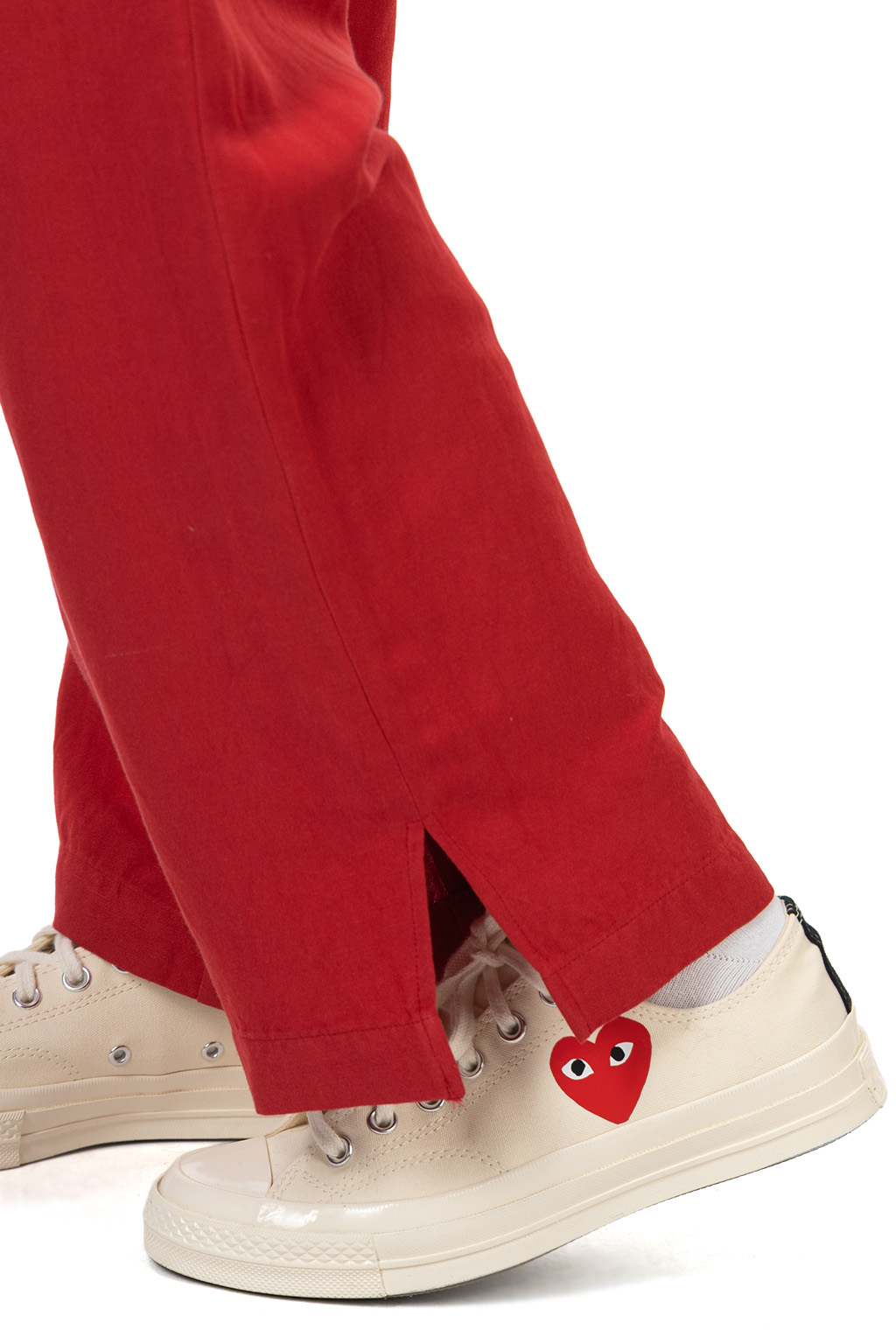 Manon - Rayon Linen Slit Easy Pants - Red