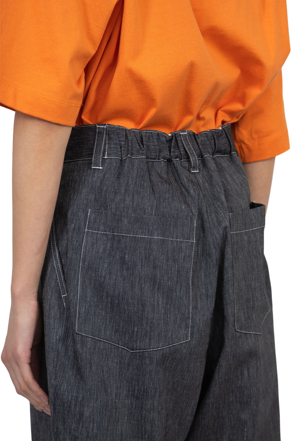 Manon - Slant Tuck Wide Pants - Navy