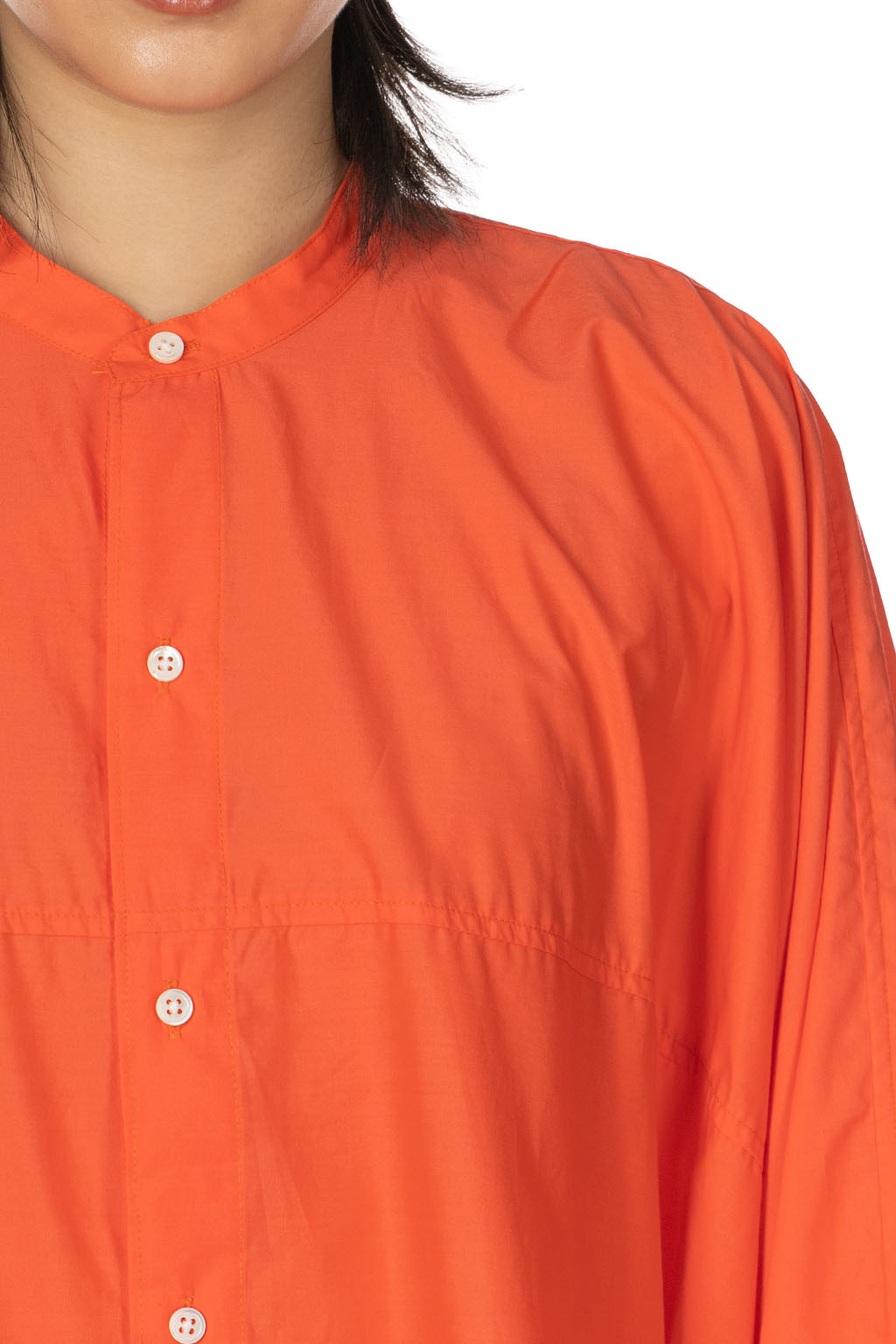Manon - Typewriter Dolman Shirt Coat - Orange