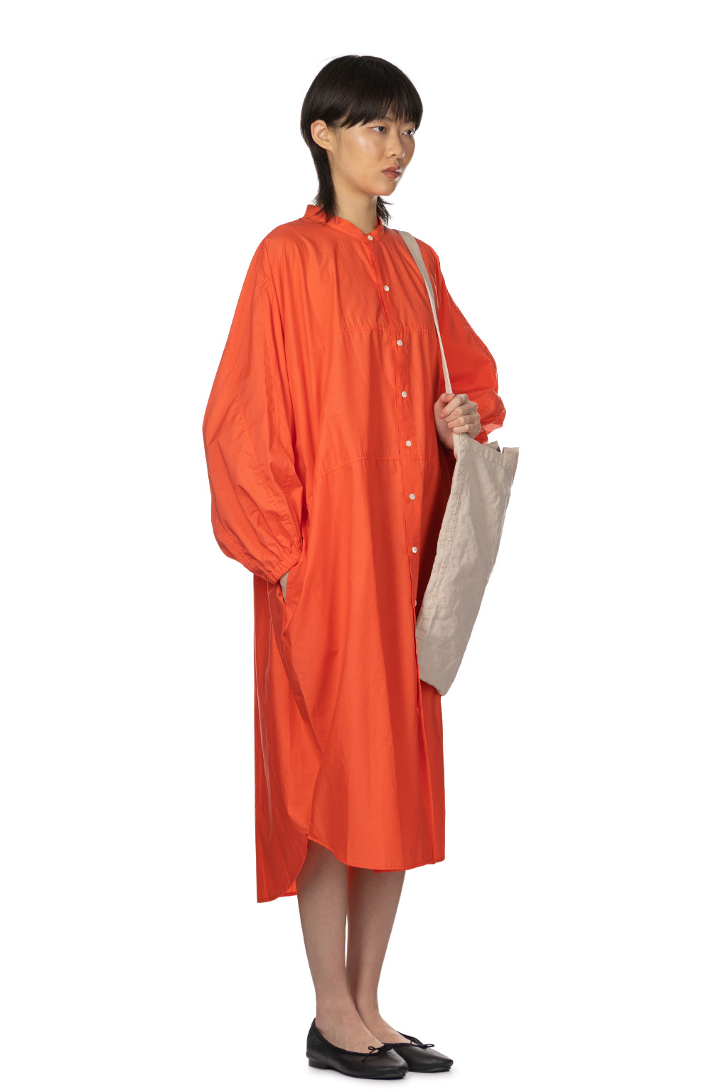 Manon - Typewriter Dolman Shirt Coat - Orange