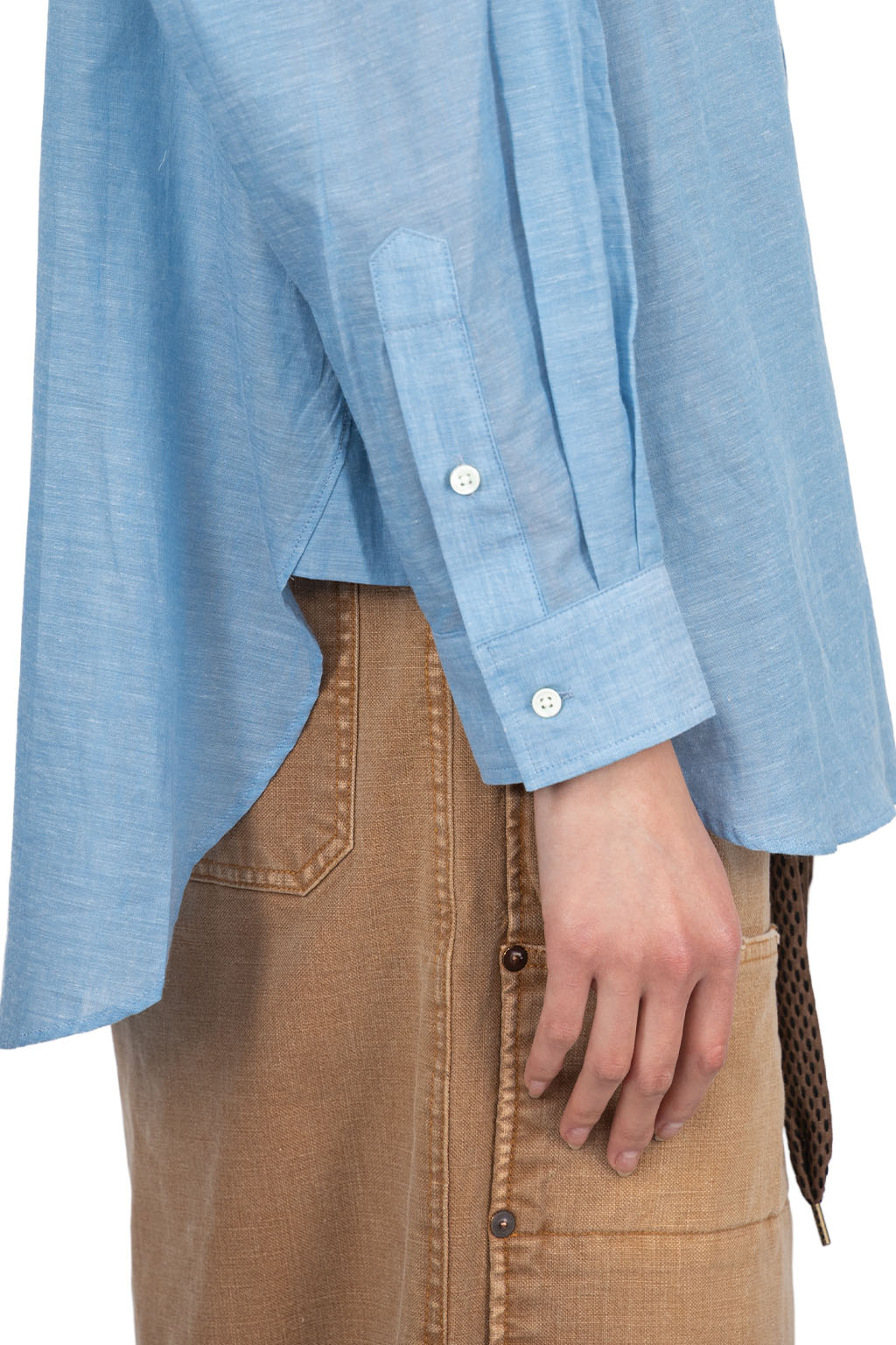 Manon - W Pocket Big Shirt - Blue