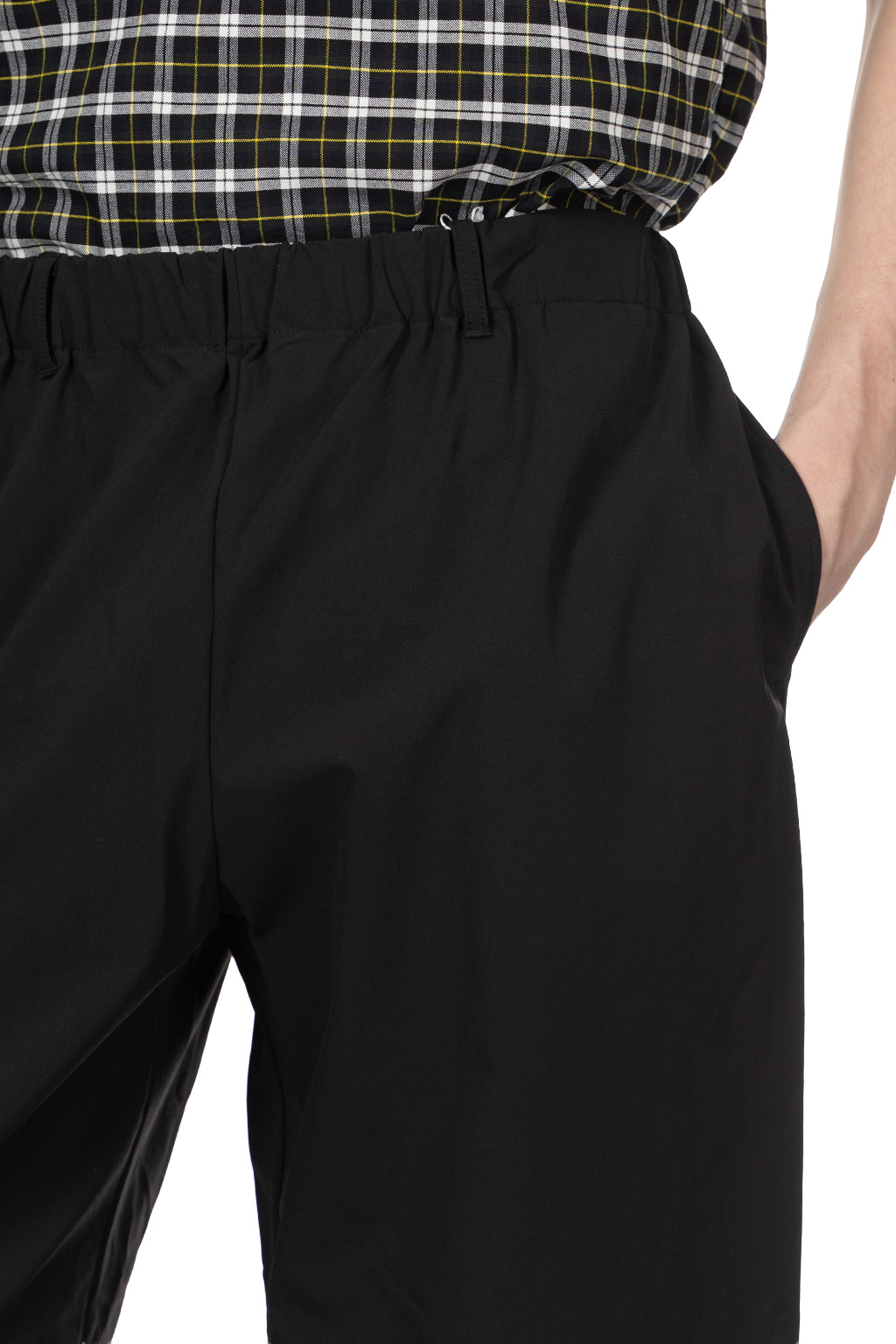 Manual Alphabet - 4Way Nylon Easy Wide Pants - Black