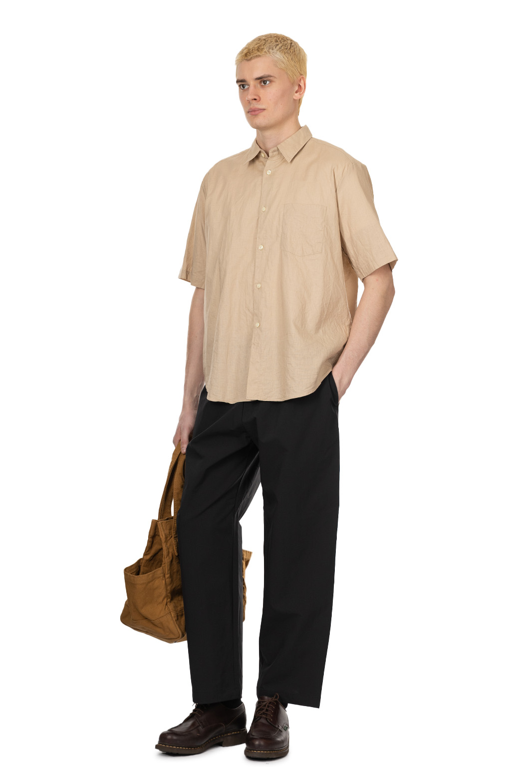 Manual Alphabet - C/L Loose Fit R/C SS Shirt - Beige