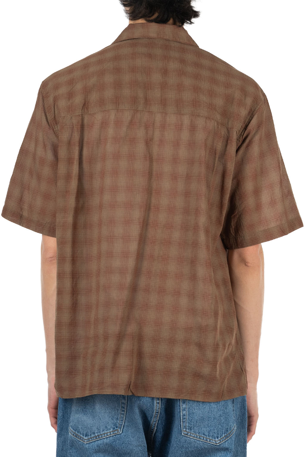 Manual Alphabet - Cotton Silk Lawn SS Open Collar Shirt - Brown