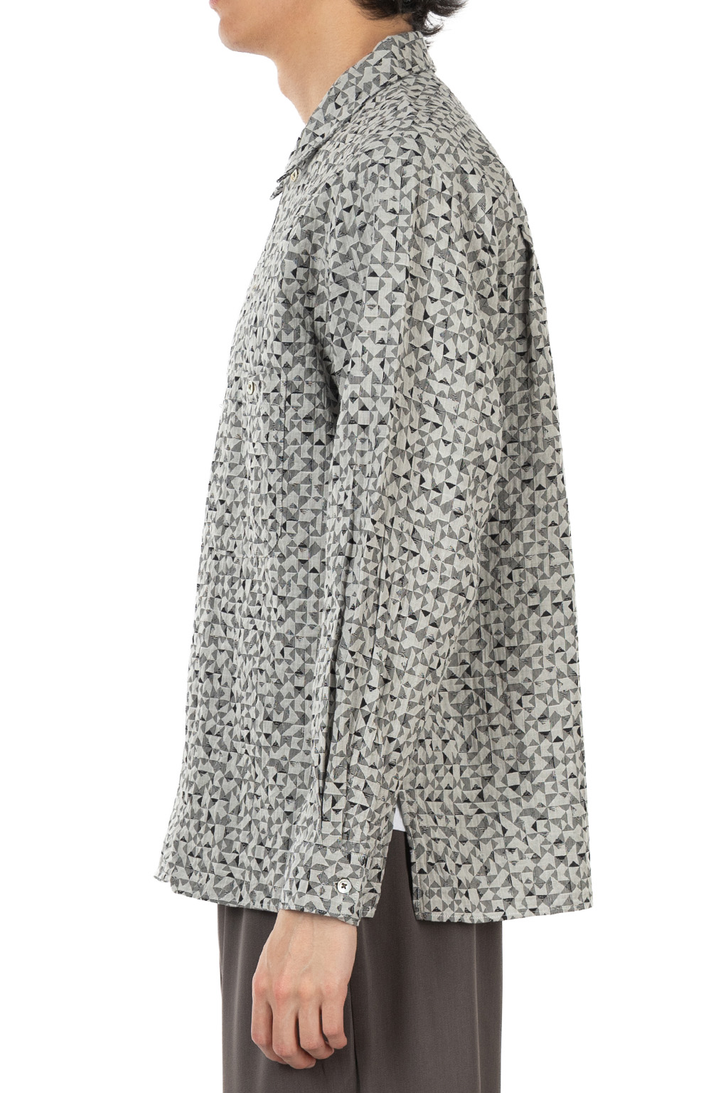 Manual Alphabet - Organic Cotton Jacquard LS Shirt - White