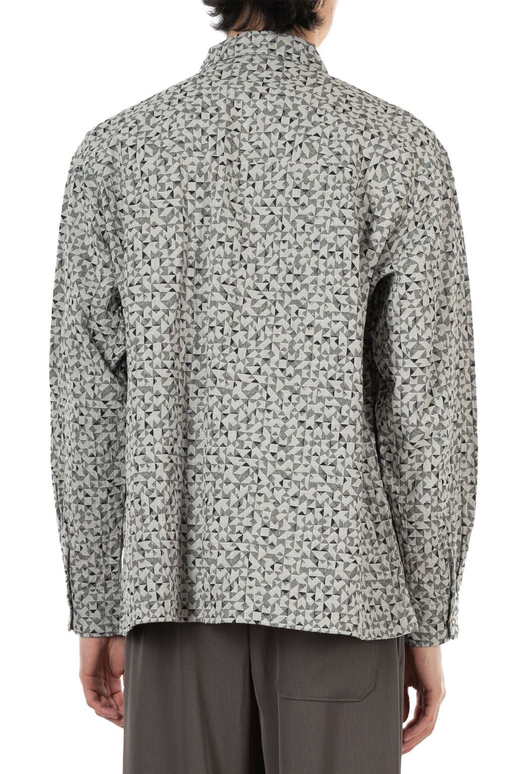 Manual Alphabet - Organic Cotton Jacquard LS Shirt - White