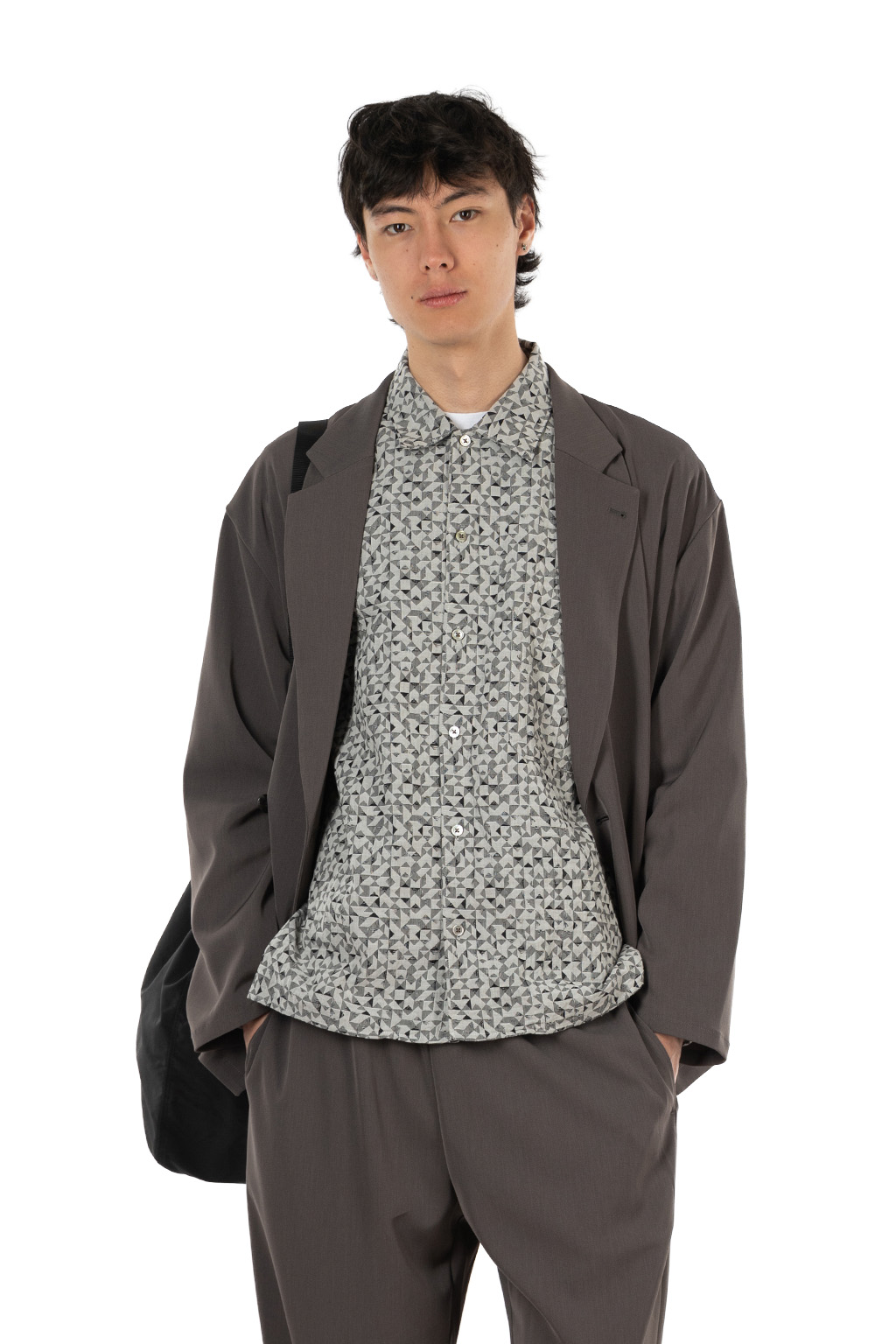 Manual Alphabet - Polyester Twill Jersey Comfort W Jacket - Charcoal