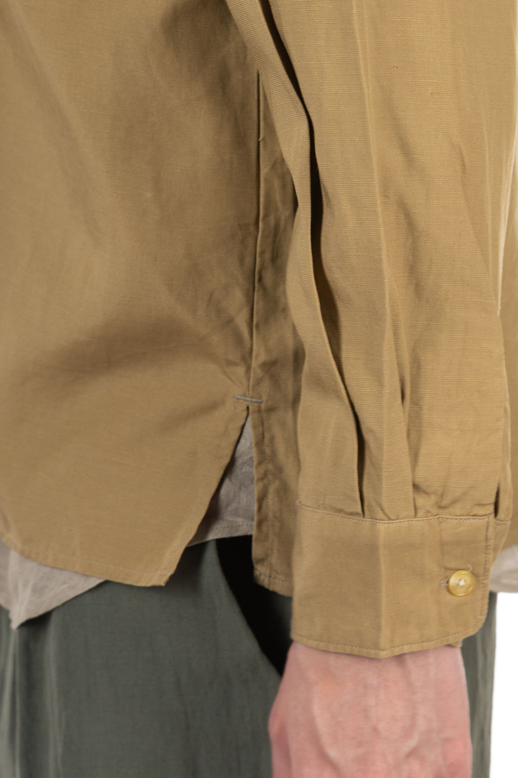 Manual Alphabet - Slub Poplin Pullover Shirt - Beige