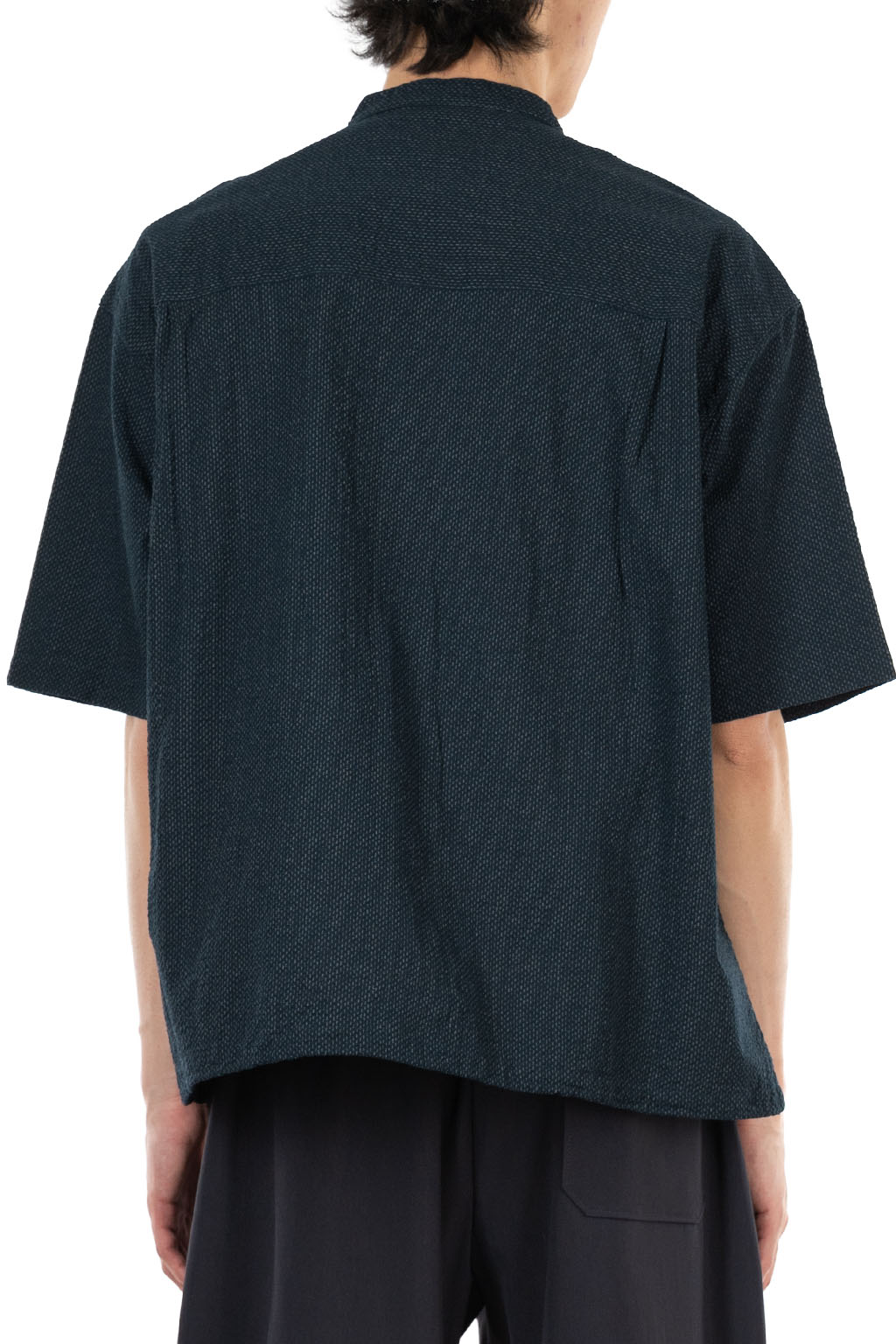 Manual Alphabet - Waffle Wide Spindle SS Shirt - Navy