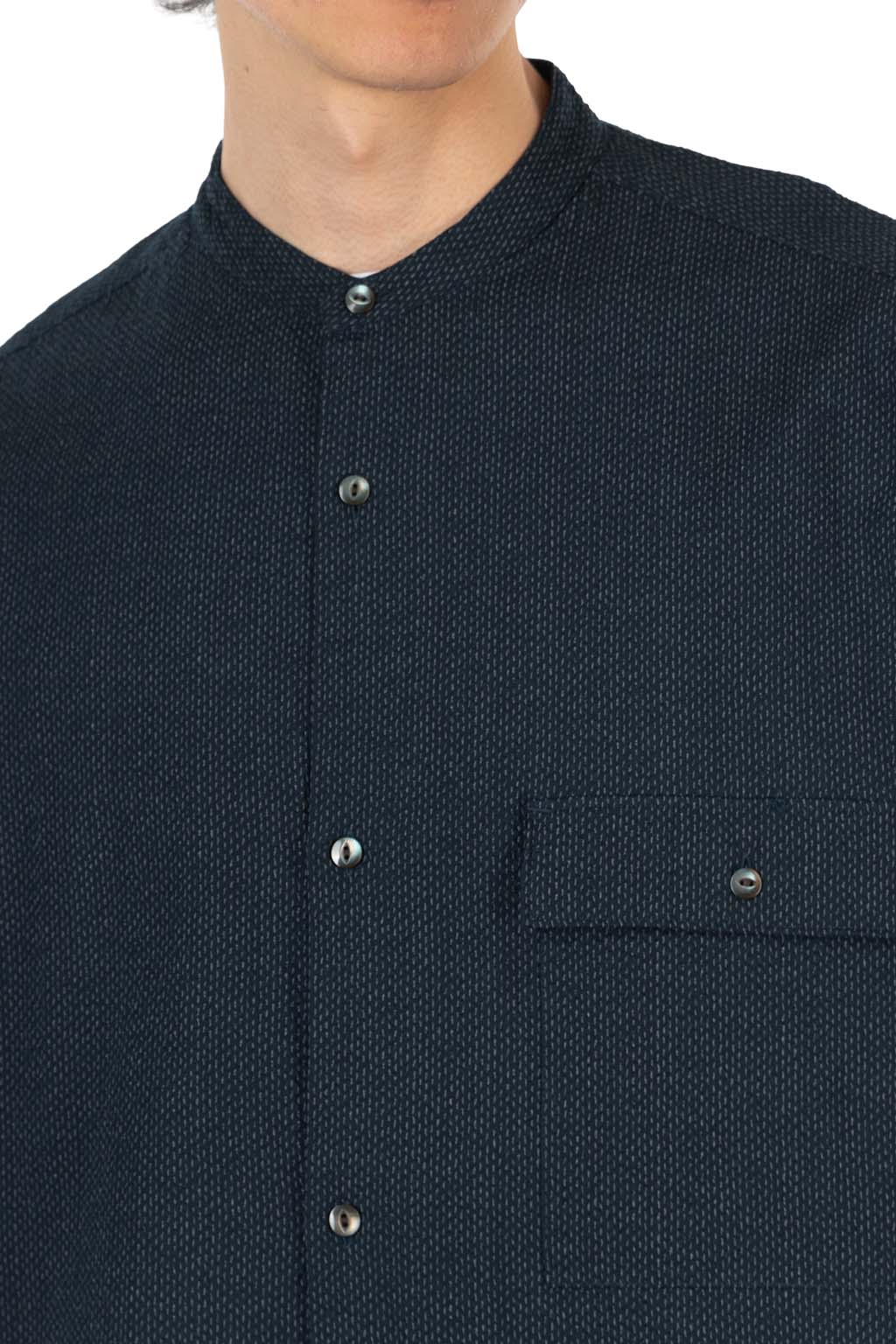 Manual Alphabet - Waffle Wide Spindle SS Shirt - Navy