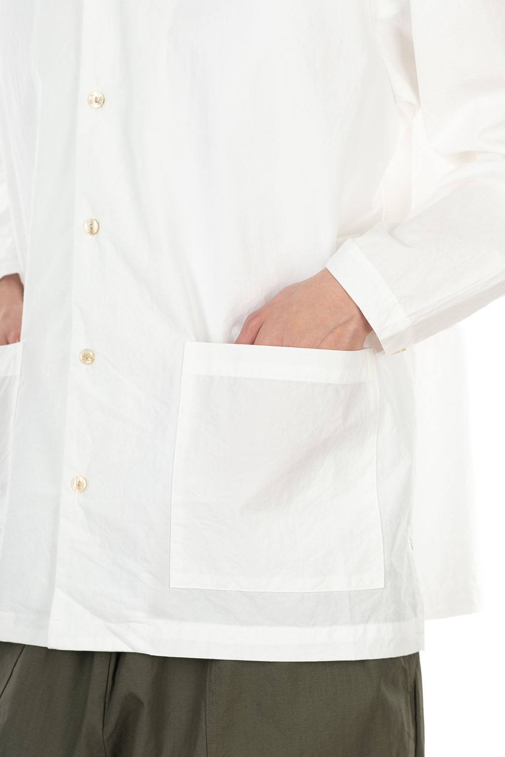 Manual Alphabet - Weather Cloth Shirt Jacket - White