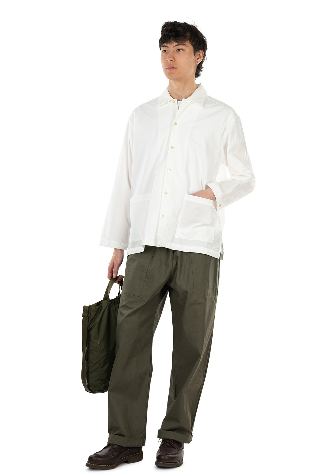 Manual Alphabet - Weather Cloth Shirt Jacket - White