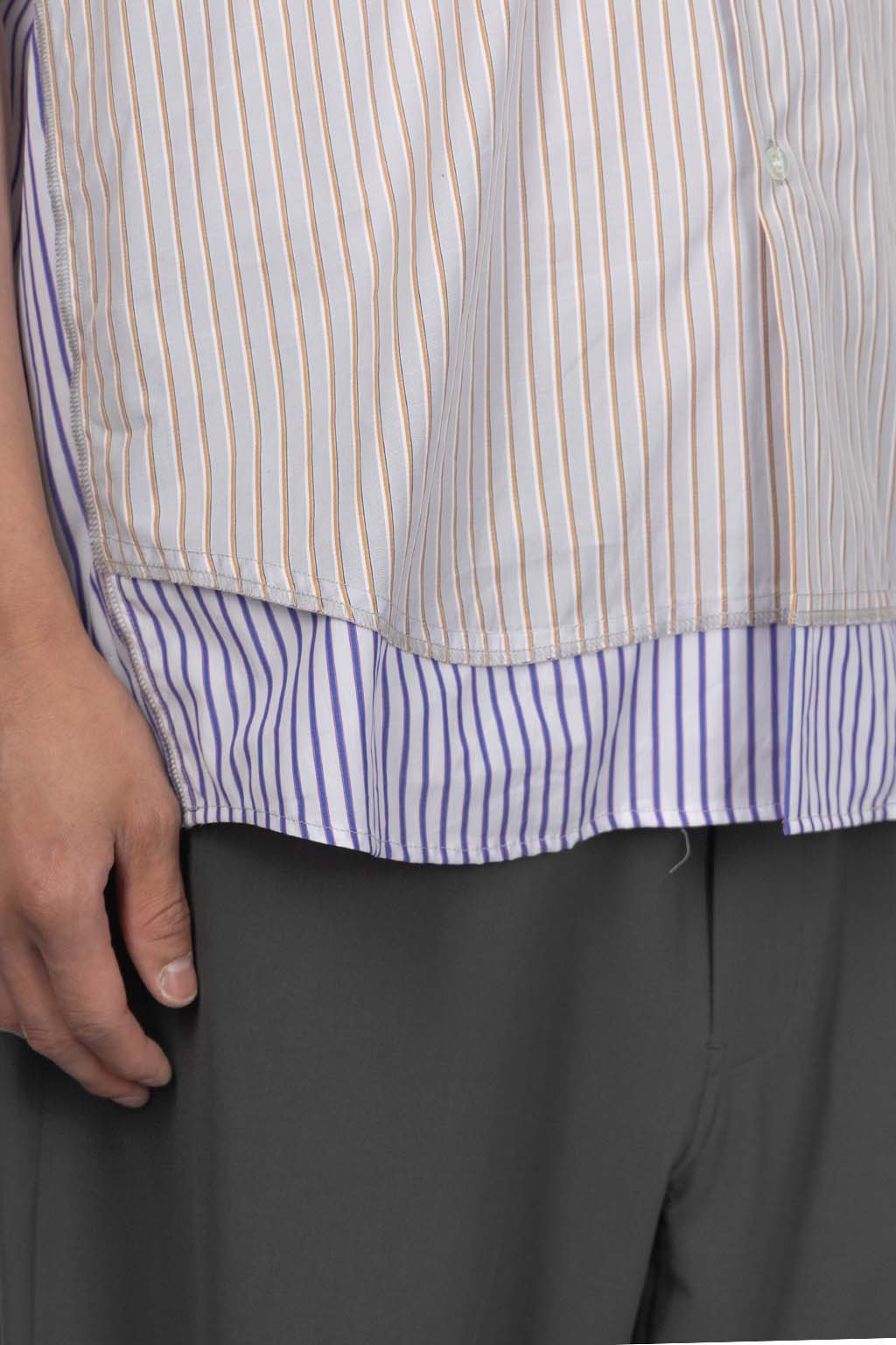 N Hoolywood - Half Sleeve Shirt - Grey Stripe