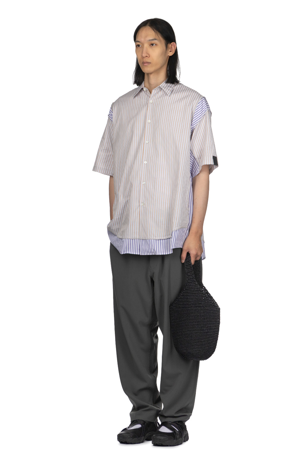 N Hoolywood - Half Sleeve Shirt - Grey Stripe