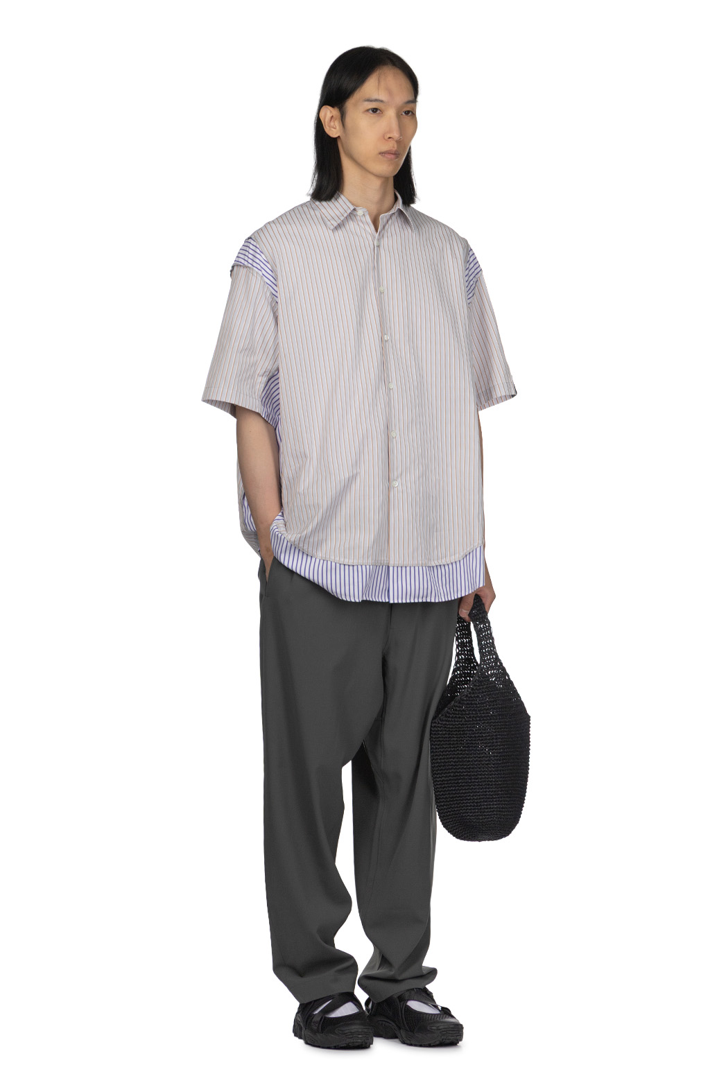 N Hoolywood - Half Sleeve Shirt - Grey Stripe