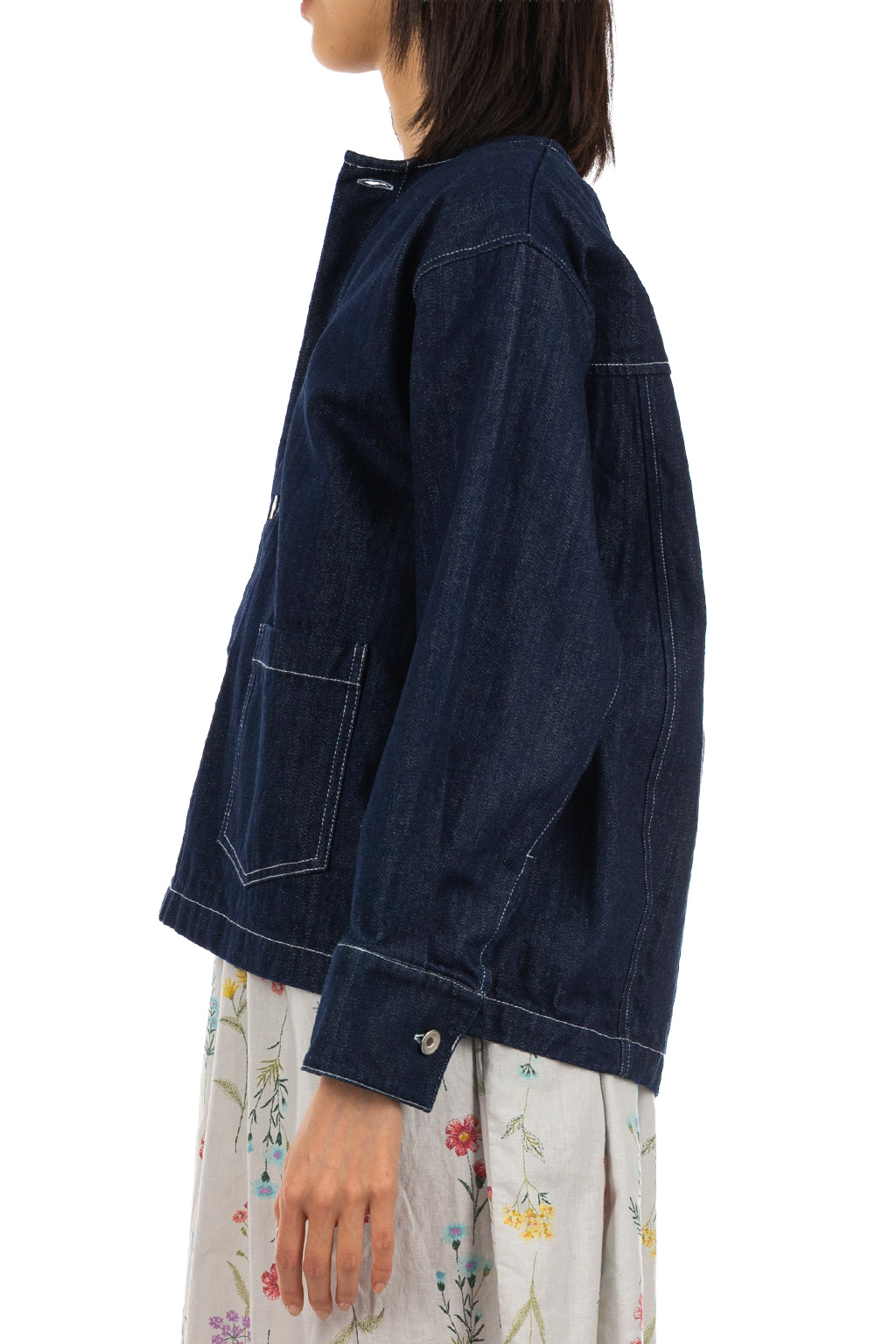 NARU  - 12oz Collarless Jacket - Indigo